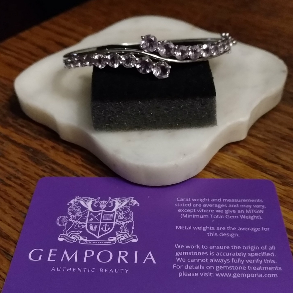 Rose de France Amethyst sterling silver bangle